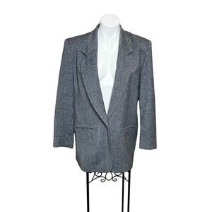 Pendleton vintage 70’s navy blue herringbone single button blazer size 12